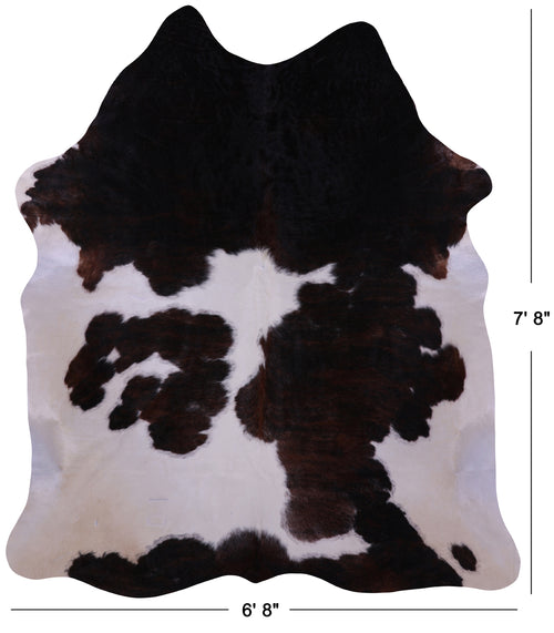 Brown & White Natural Cowhide Rug - XX-Large 7' 8