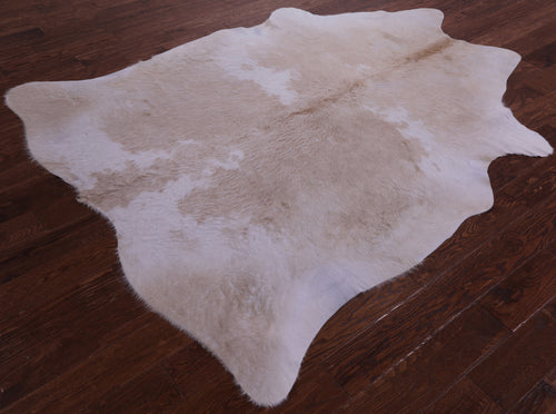 Brown & White Natural Cowhide Rug - X-Large 7' 2
