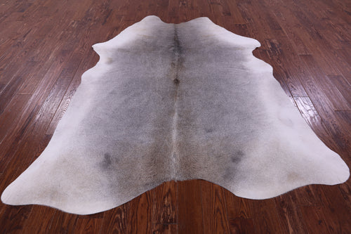 Grey & White Natural Cowhide Rug - XX-Large 7' 8