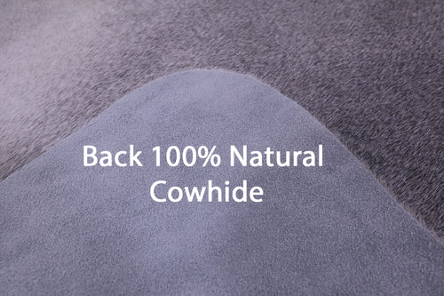 Grey & White Natural Cowhide Rug - XX-Large 7' 8