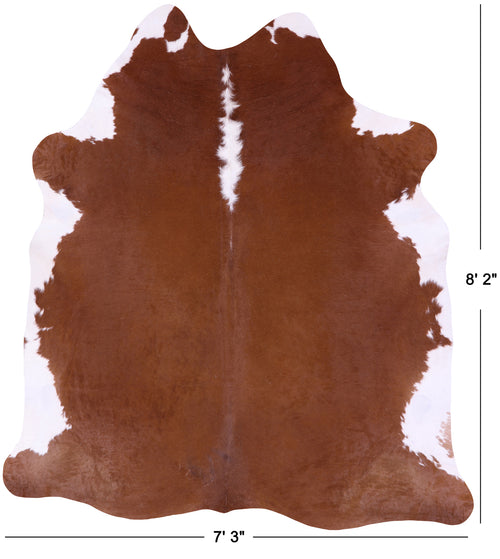 Brown & White Natural Cowhide Rug - XX-Large 8' 2