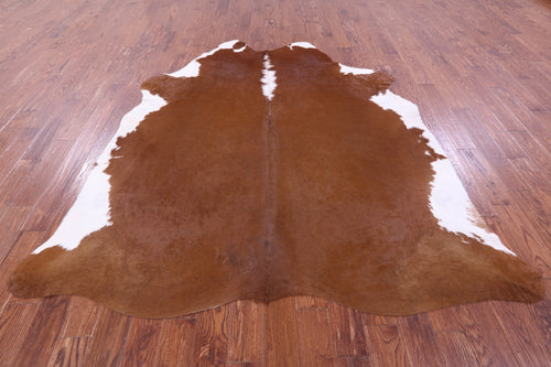 Brown & White Natural Cowhide Rug - XX-Large 8' 2
