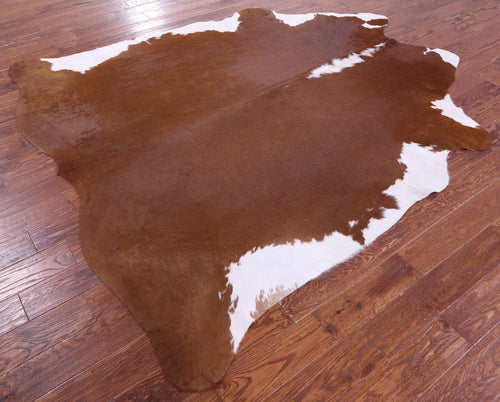 Brown & White Natural Cowhide Rug - XX-Large 8' 2
