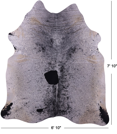 Black Salt & Pepper Natural Cowhide Rug - XX-Large 7' 10