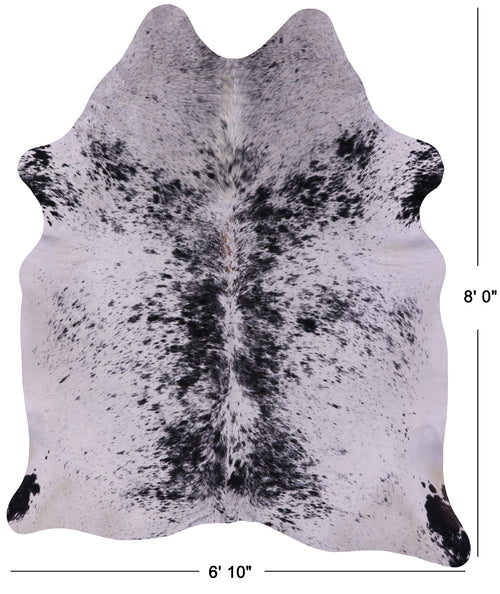 Black Salt & Pepper Natural Cowhide Rug - XX-Large 8' 0