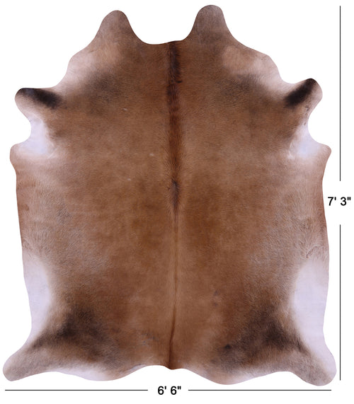 Light Brown Natural Cowhide Rug - X-Large 7' 3