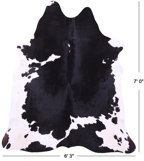 Black & White Natural Cowhide Rug - X-Large 7' 0