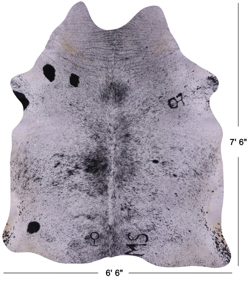 Black Salt & Pepper Natural Cowhide Rug - XX-Large 7' 6