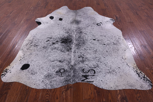 Black Salt & Pepper Natural Cowhide Rug - XX-Large 7' 6
