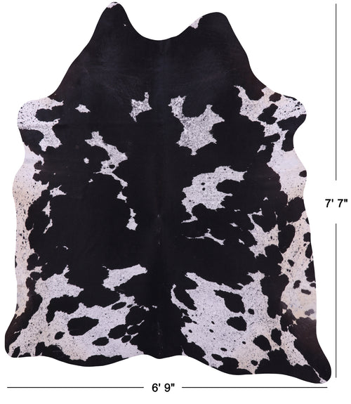 Black Salt & Pepper Natural Cowhide Rug - XX-Large 7' 7