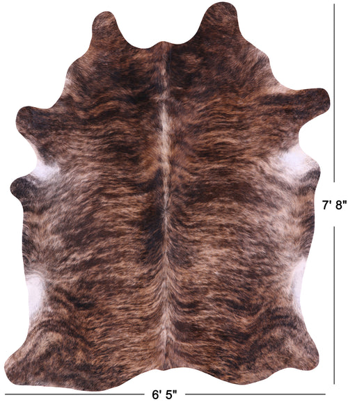 Light Brindle Natural Cowhide Rug - XX-Large 7' 8