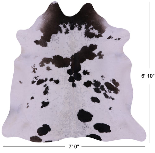 Brown & White Natural Cowhide Rug - X-Large 6' 10