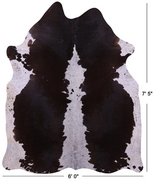 Brown & White Natural Cowhide Rug - XX-Large 7' 5