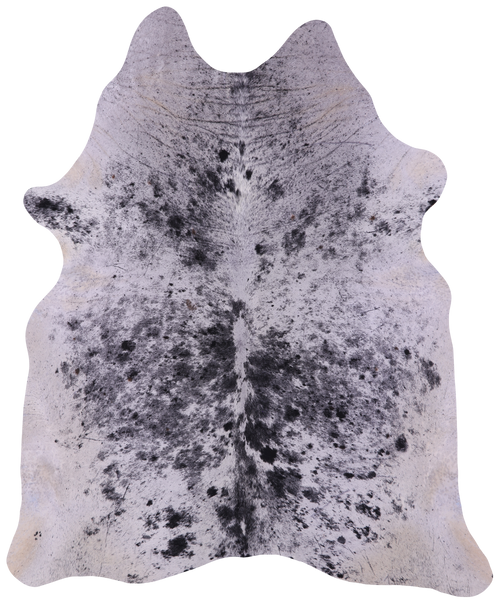 Black Salt & Pepper Natural Cowhide Rug - XX-Large 7' 9