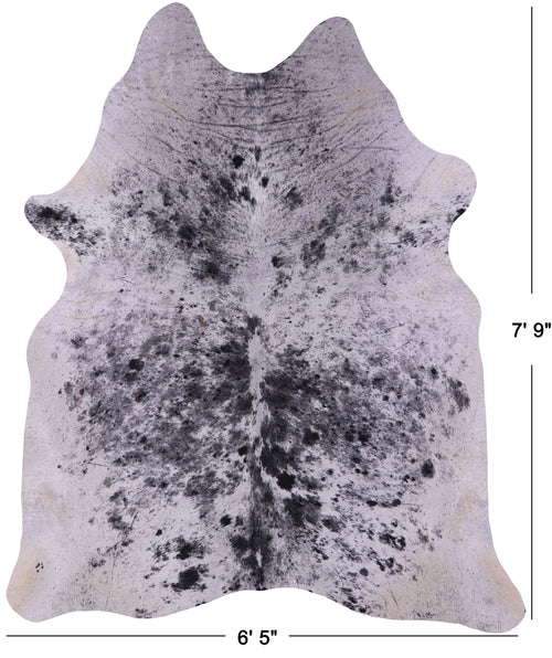 Black Salt & Pepper Natural Cowhide Rug - XX-Large 7' 9