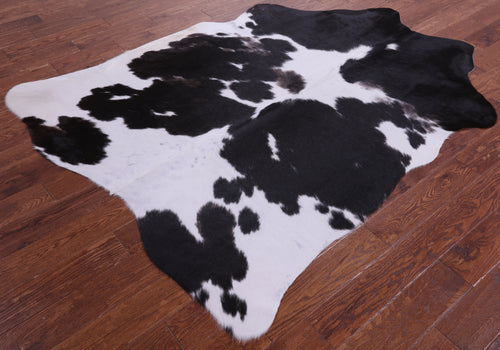 Brown & White Natural Cowhide Rug - X-Large 7' 0