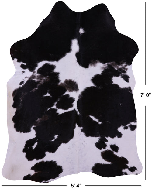 Brown & White Natural Cowhide Rug - X-Large 7' 0