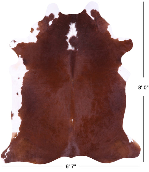 Brown & White Natural Cowhide Rug - XX-Large 8' 0