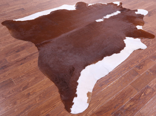 Brown & White Natural Cowhide Rug - XX-Large 8' 2