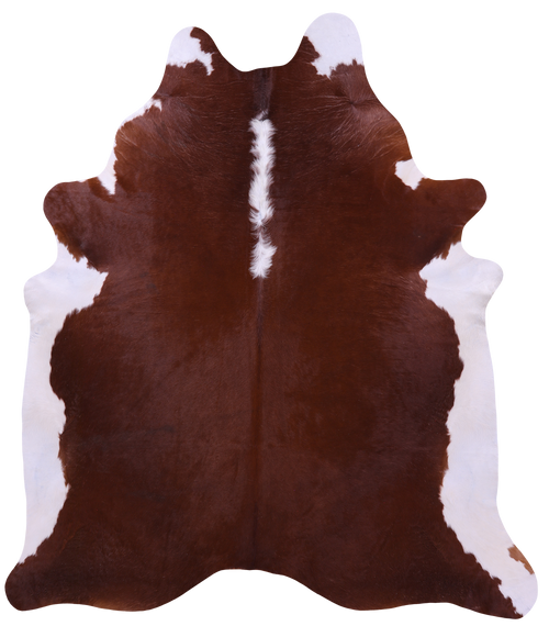 Brown & White Natural Cowhide Rug - XX-Large 8' 2