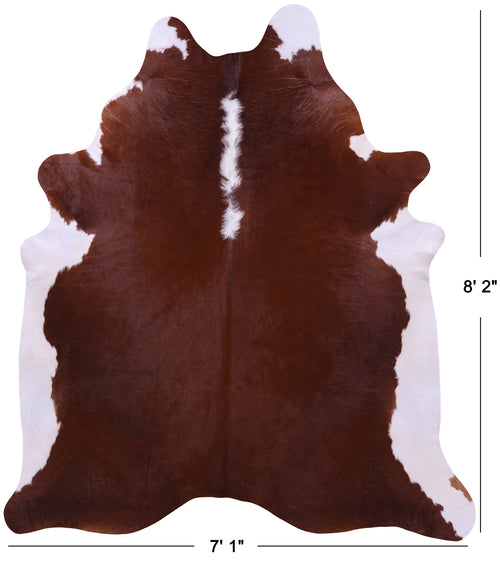 Brown & White Natural Cowhide Rug - XX-Large 8' 2