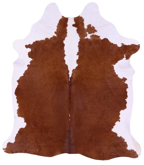 Brown & White Natural Cowhide Rug - XX-Large 7' 8