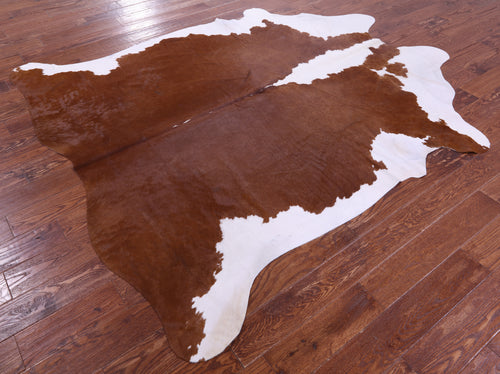 Brown & White Natural Cowhide Rug - XX-Large 7' 8
