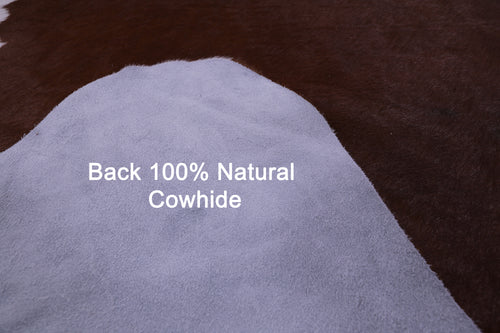 Brown & White Natural Cowhide Rug - XX-Large 7' 8