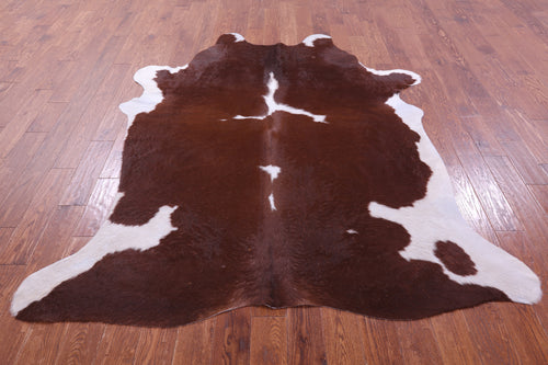 Brown & White Natural Cowhide Rug - XX-Large 7' 10