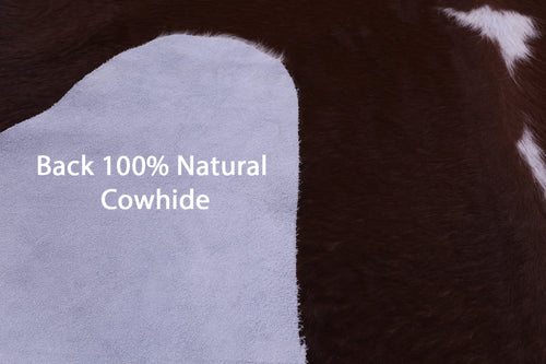 Brown & White Natural Cowhide Rug - XX-Large 7' 10