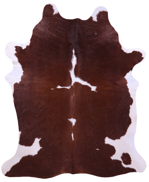 Brown & White Natural Cowhide Rug - XX-Large 7' 10