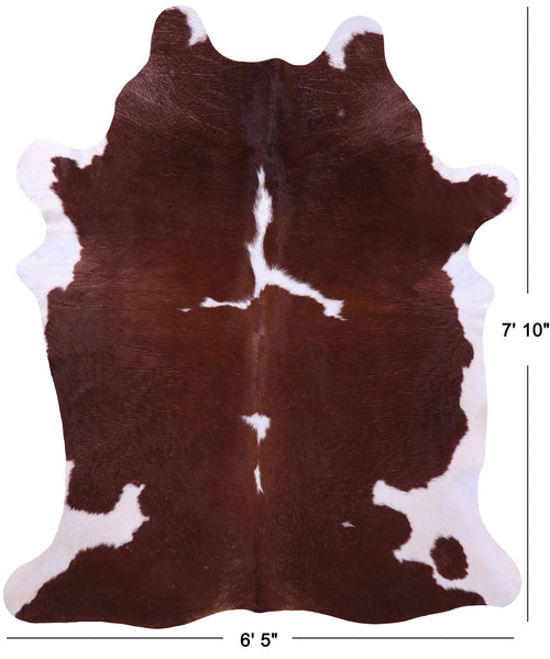 Brown & White Natural Cowhide Rug - XX-Large 7' 10