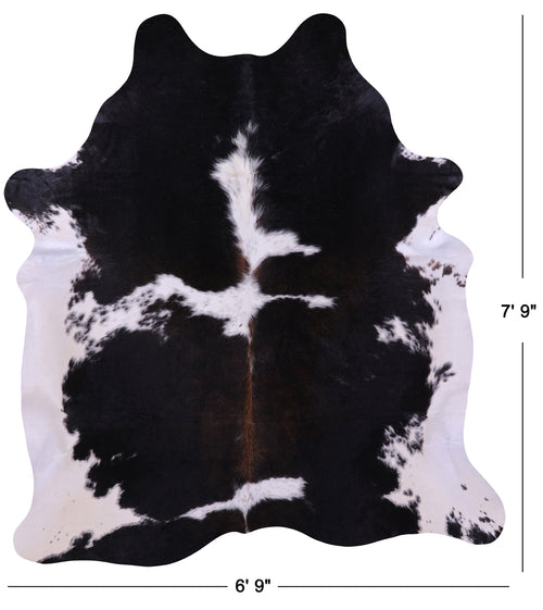 Brown & White Natural Cowhide Rug - XX-Large 7' 9