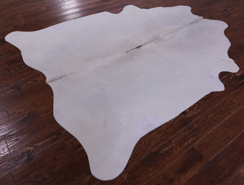 White Natural Cowhide Rug - XX-Large 7' 8