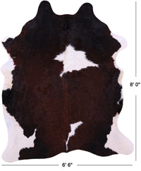 Thumbnail for Brown & White Natural Cowhide Rug - XX-Large 8' 0