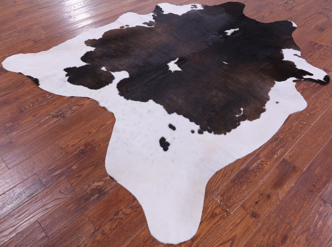 Brown & White Natural Cowhide Rug - XX-Large 7' 10"H x 6' 10"W