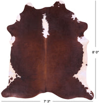Thumbnail for Brown & White Natural Cowhide Rug - XX-Large 8' 0