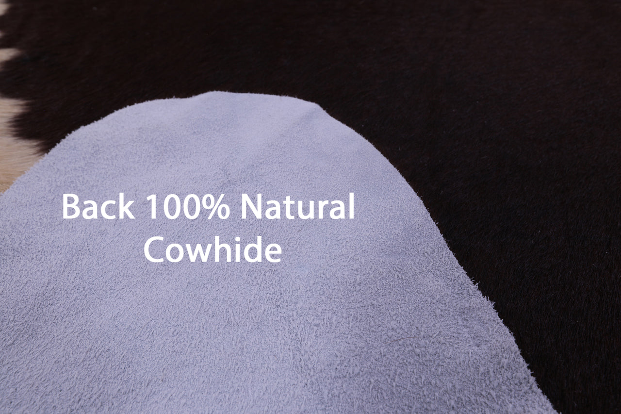 Brown & White Natural Cowhide Rug - XX-Large 8' 0"H x 7' 3"W