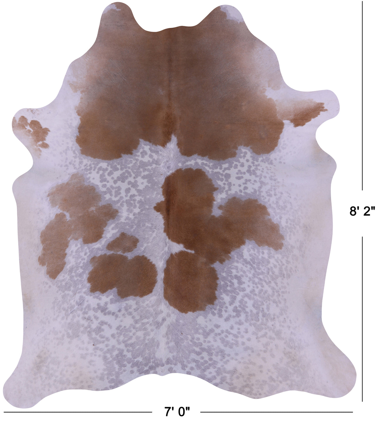 Brown & White Natural Cowhide Rug - XX-Large 8' 2"H x 7' 0"W