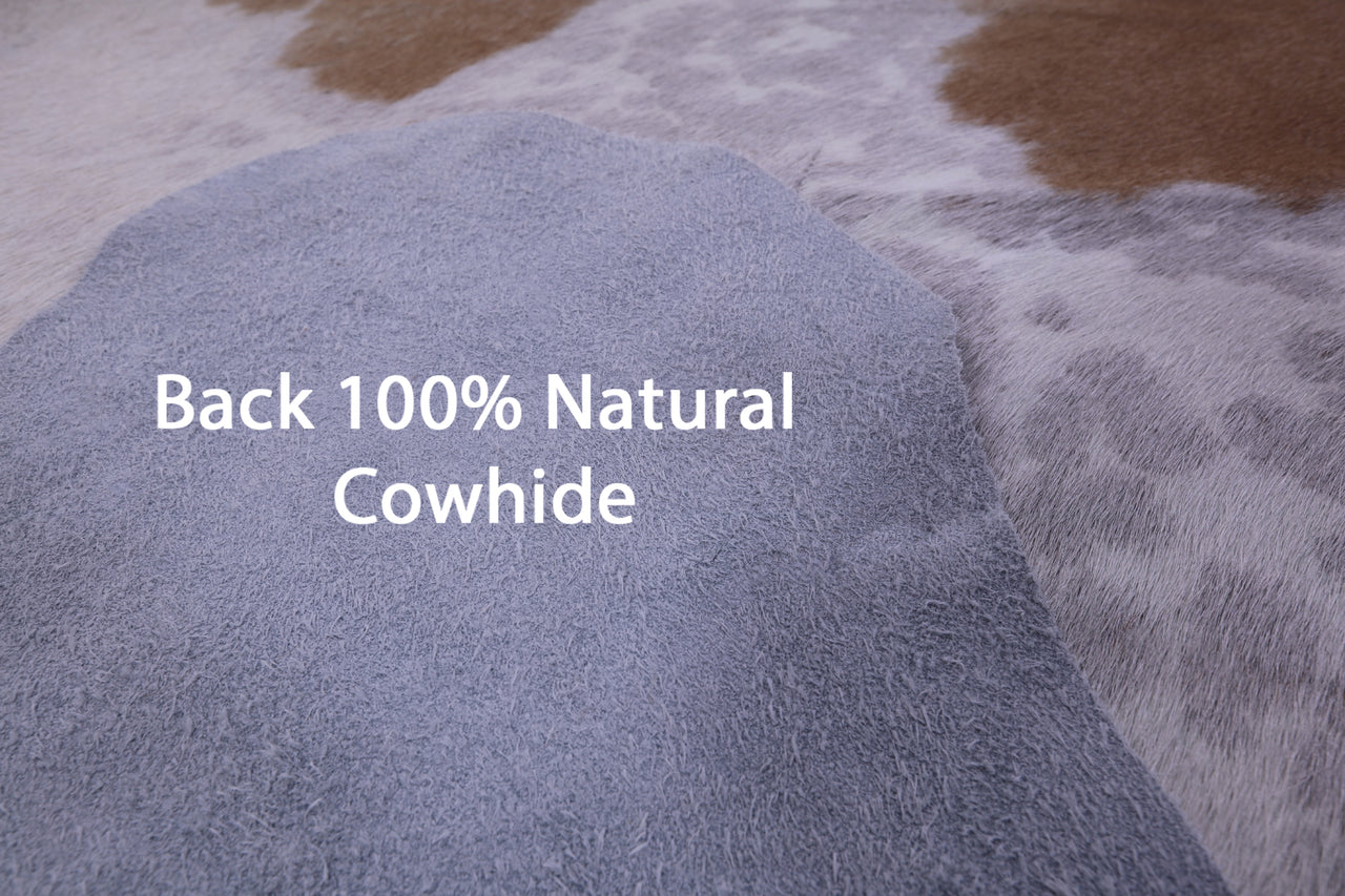 Brown & White Natural Cowhide Rug - XX-Large 8' 2"H x 7' 0"W