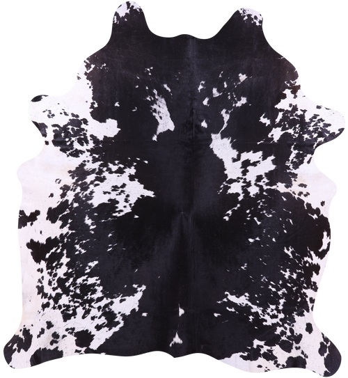 Black Salt & Pepper Natural Cowhide Rug - XX-Large 7' 7