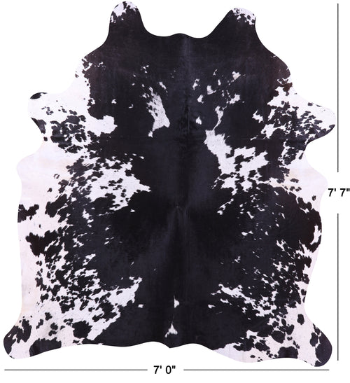 Black Salt & Pepper Natural Cowhide Rug - XX-Large 7' 7