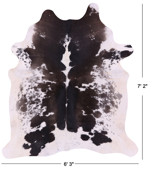 Brown & White Natural Cowhide Rug - X-Large 7' 2