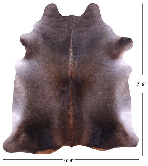 Dark Brown Natural Cowhide Rug - XX-Large 7' 9