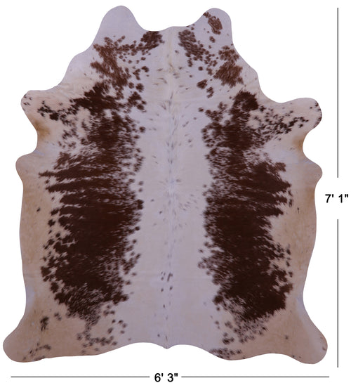 Brown Salt & Pepper Natural Cowhide Rug - X-Large 7' 1