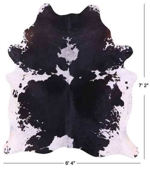 Black Salt & Pepper Natural Cowhide Rug - X-Large 7' 2