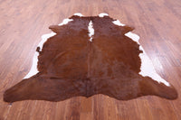 Thumbnail for Brown & White Natural Cowhide Rug - XX-Large 7' 4