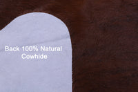 Thumbnail for Brown & White Natural Cowhide Rug - XX-Large 7' 4