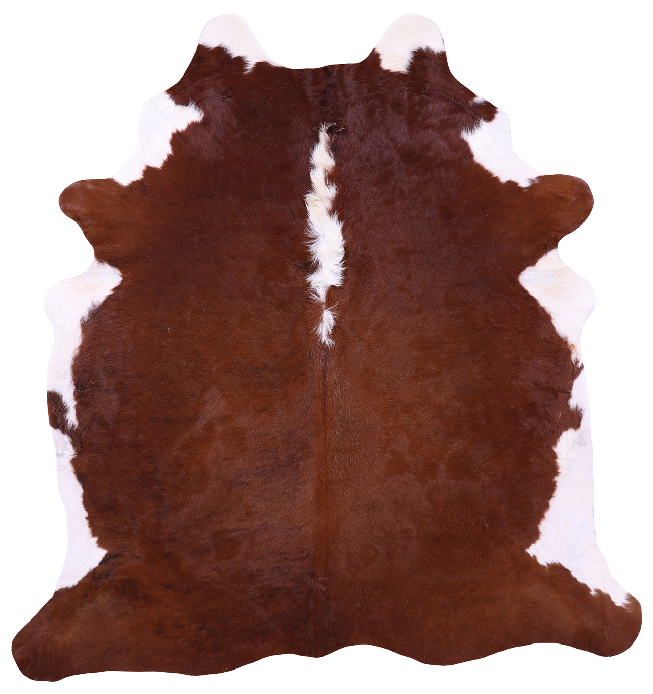 Brown & White Natural Cowhide Rug - XX-Large 7' 4"H x 6' 9"W