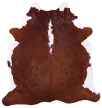 Thumbnail for Brown & White Natural Cowhide Rug - XX-Large 7' 4